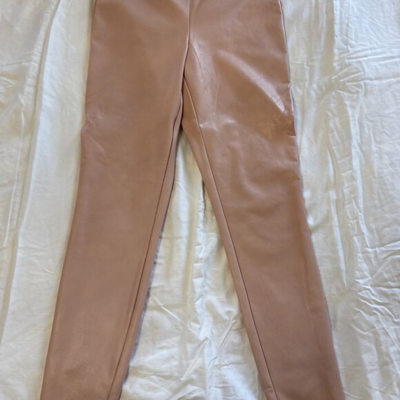 Express Faux Leather Leggings – Light Blush Pink, Size S - Picture 2 of 7